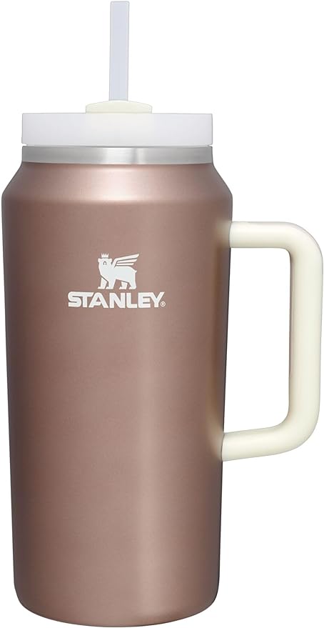 STANLEY Quencher H2.0 Flow State Tumbler, 64 oz, Rose Quartz Glow | Handle and Straw | 3-Position Lid | Large Capacity for Travel & Sports| Insulated Stainless Steel Cup | BPA-Free