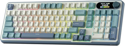 RK ROYAL KLUDGE S98 Wireless Mechanical Keyboard w/Smart Display & Knob | 96% RGB Wireless Gaming Keyboard BT/2.4G/USB-C, Hot Swappable Custom Keyboards, Creamy Sound Silent Computer Keyboard