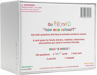 WE'RE NOT REALLY STRANGERS Kids Edition Card Game - 150 Conversation & Activity Cards for Kids, Adults, & Teens – for Fun Memorable Family Game Nights and Kid’s Party, Ages 5+, 2-6 Players