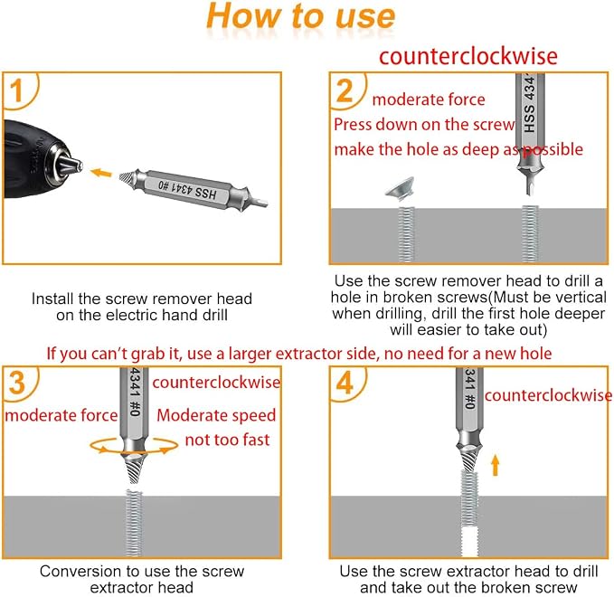 Damaged Screw Extractor Set,Christmas Stocking Stuffers for Adults Men Him | Gifts for Men,Mens Gifts for Dad,Husband,Stripped Screws Bolt Drill Bit Tools for Easy Removal of Rusty Broken Screw