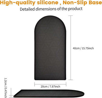 Silicone Coffee Mat,15.8"x7.9" Coffee Bar Mats for Countertop,Espresso Mat, Silicone Heat Resistant Mat for Espresso Machine/Coffee Maker（Black）
