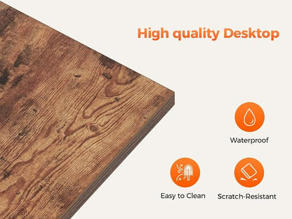 Mericonia 32x20 Inch Computer Desk, 0.6" Thick Small Office Table | Modern Simple Style, Small Study & Writing Table for Home Bedroom Work, Brown