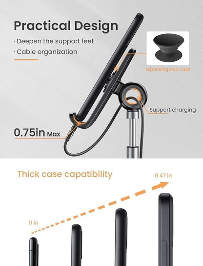 LISEN Cell Phone Stand Phone Holder for Desk, Gaming for Nintendo Switch | Phone Holder, Office Accessories, Gadgets for Men, Desk Accessories for Men, Compatible with Switch iPad, 4-10 in Devices