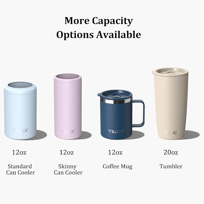 TILUCK 20 oz Insulated Coffee Tumbler with BPA-Free Lid | Travel Coffee Mug, Dishwasher Safe, Cup Holder Friendly, Double-Wall Vacuum Insulation for Hot & Cold Drinks, RotatingRainbow