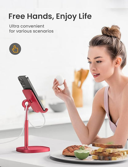LISEN Cell Phone Stand Phone Holder for Desk, Gaming for Nintendo Switch | Office Desk Accessories for Women, iPhone Stand, Gadgets for Men Gifts, Office Decor, OtterBox Case, Switch, iPad, 4-10 in