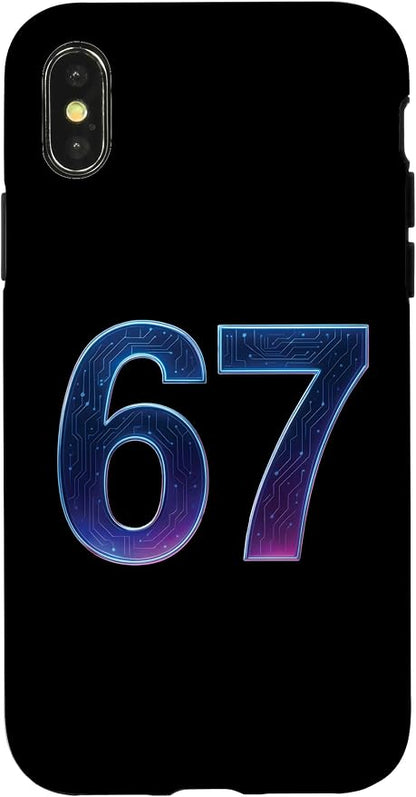 67 Meme Ai Quantum Number 67th Six Seven Tech Digital Future Case for iPhone X/XS