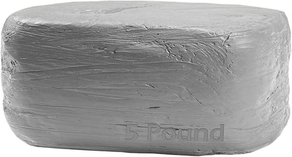 ReArt Natural Air-Dry Clay 5lbs for Sculpting, Wheel Throwing, Hand Building, All-Purpose Modeling Clay, Gray