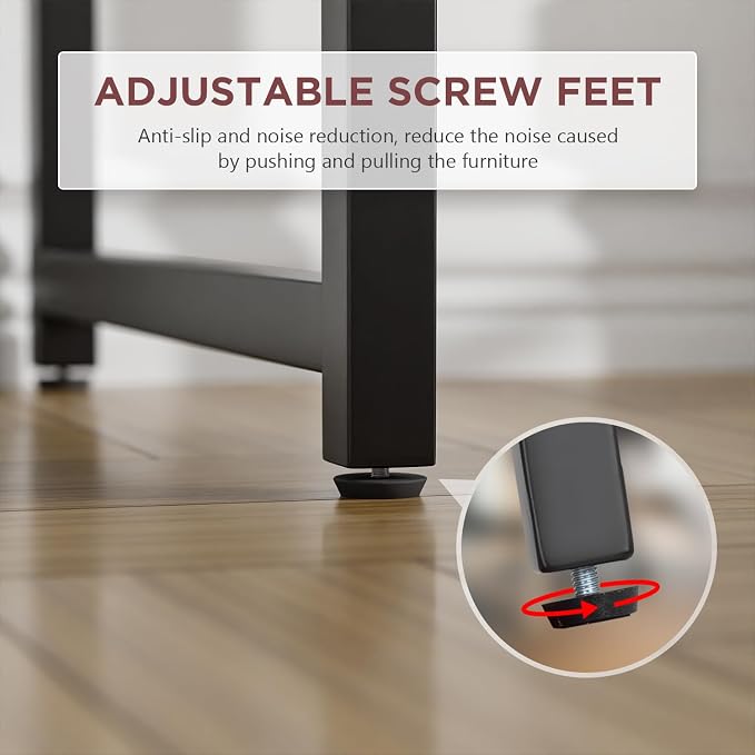PayLessHere | 39 Inch Computer Desk | Black | Sturdy Office Desk | Metal Frame, Adjustable Feet | Water-Resistant, Scratchproof Surface | Writing Table for Home Office or Study | Pack of 1
