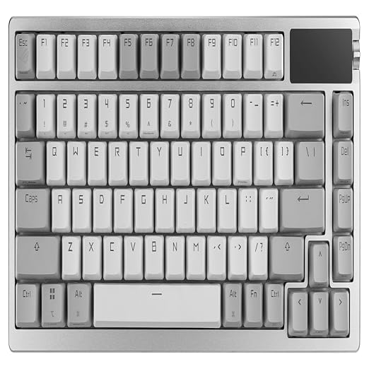 ASUS ROG Azoth Wireless Mechanical Gaming Keyboard – 75% TKL, Tri-Mode Connectivity, Hot Swappable Pre-lubed ROG NX Snow Linear Switches, PBT Keycaps, RGB, OLED Display, PC/Mac Support - White | Tri-Mode Connectivity, Hot Swappable Switches, Pre-lubed ...