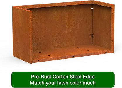 Co rten Steel Planter 36X15X15 inch Large Rectangular Planter Box Rustic Style Flower Box for Porch, Patio, Garden, Commercial Décor, Rusty