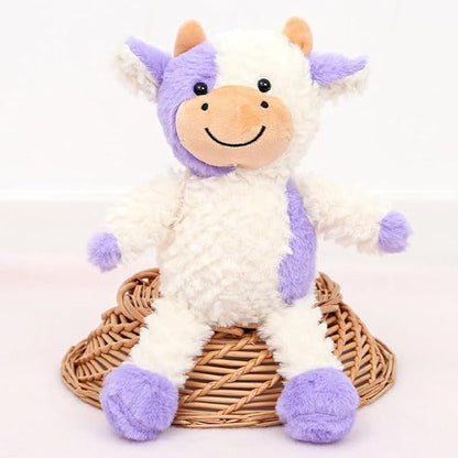 YUKOUQIAN Cow Stuffed Animal Cow Plush Doll Toy 15.7 inch for Girls Boys (Stand Cow purple15.7)