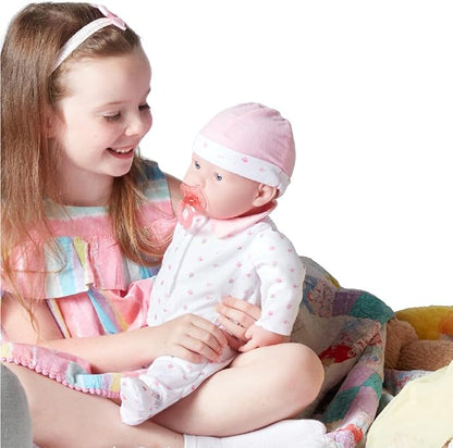 JC Toys 20-inch La Baby Soft Body Doll | Washable | Gift Set includes Magic Milk Bottle & Pacifier | Removable Pink Outfit | Perfect for Toddlers and Kids Ages 2+