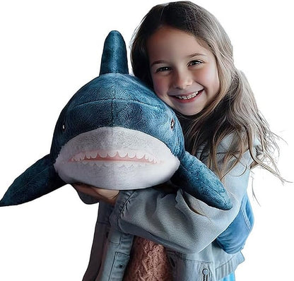 XIYUAN 39.3-Inch SharkPlush Toy Giant SharkStuffed Animal Soft SharkPillow Cushion Shark Plush Pillow Chubby Stuffed Shark Toy Bedtime Gift Throw Pillow for Home Room Décor Kids
