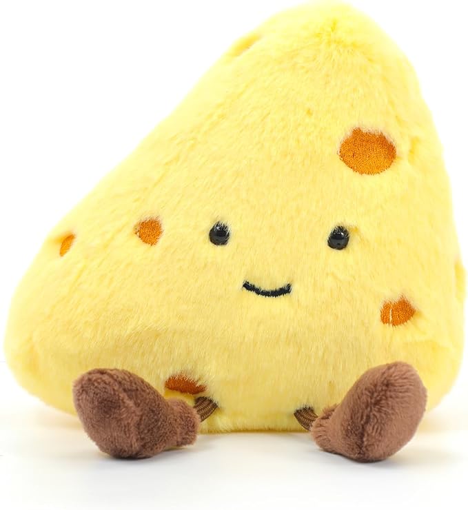 RECUR Plush Cheese Stuffed Animal Toys,Soft Food Plush,Cute Funny Plushie,Adorable Gift for All Ages