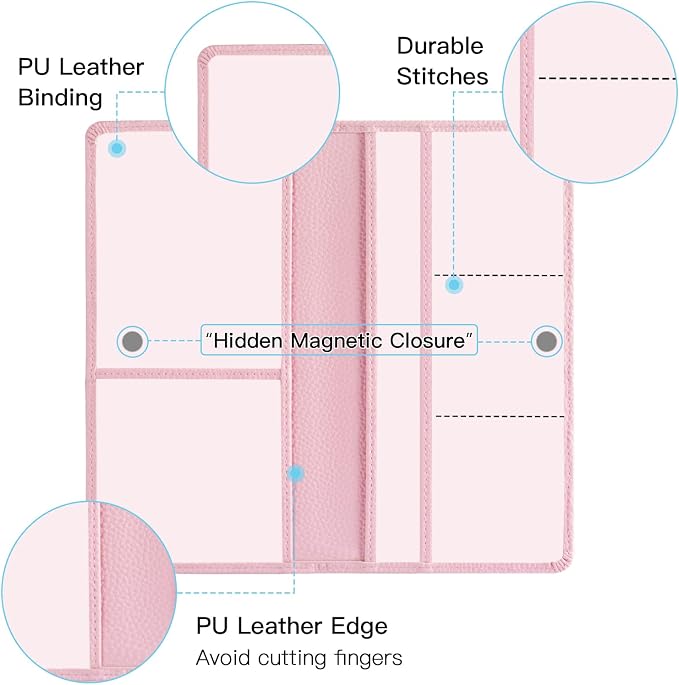 Valardoh Premium Car Registration and Insurance Card Holder, Car Document Holder for Cards, Driver License & other Essential Documents (Pink)