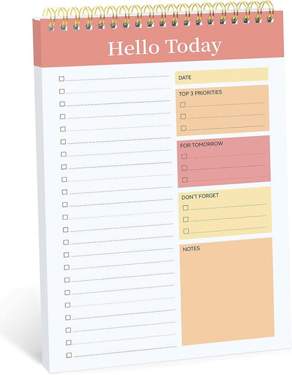Taja To Do List Notepad, Undated Daily Planner for Work and Goal Setting | Pink, 52 Sheets, 9.8" x 6.5" , for Office, Home and school, Daily Task Planning, Notes and Everyday Organization