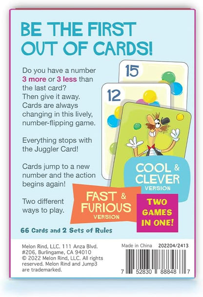Melon Rind Jump 3, Math Game for Kids Learning Multiples of 3, Lively Card Game, a Fun Math Activity for Boosting Confidence, Quick and Easy Screenless Fun, Ages 7+
