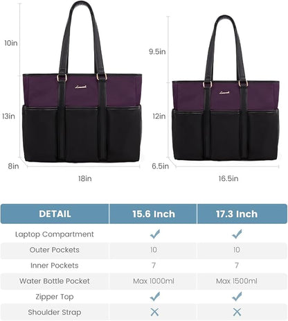 LOVEVOOK Teacher Nurse Tote Bag for Women Work, 15.6 Inch Laptop Bag for Women, Utility Everything Bag For Travel College Daily, Professional Computer Purse Large Handbag With Multi Pockets