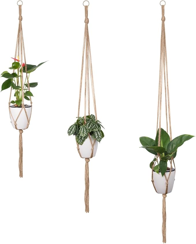 Petutu Plant Hangers Indoor Macrame Hanging Planter Holder 6 Pack, 3 Sizes