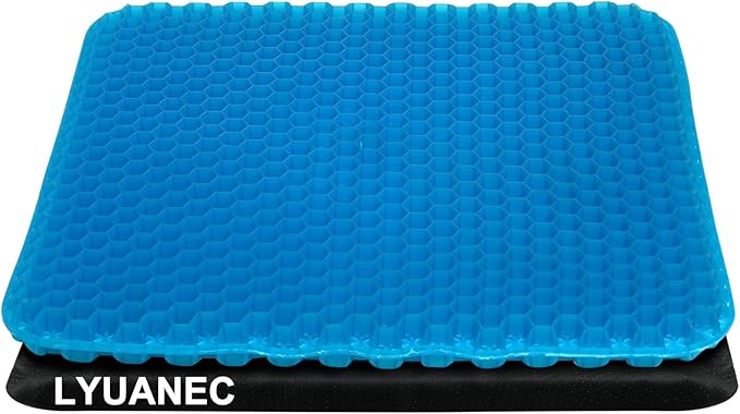 Gel Seat Cushion for Long Sitting - 20" x 20" x 1.8" (Extra Thick＆Soft) Gel Cushion for People Over 140 lbs, Pressure Relief Cushion for Office Chair, Egg Cushions for Wheelchair, Gel Pad for Car