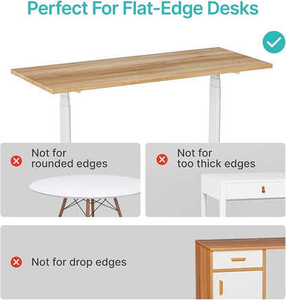 PEGZONE Desk Side Storage Organizer, Fits Flat Edge 0.4" to 2.2", White | No Drill Under Desk Laptop Holder, Clamp on Desks Shelf with Pegboard Accessories, Hanging Laptop Mount