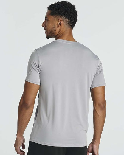 5 Pack Men's Dry Fit Short Sleeve T-Shirt Gym Workout Athletic Running Tee | Cooling, Moisture-Wicking, Crew Neck, Quick-Dry, Breathable, Active, Exercise, Fitness, Basketball, Cycling, Hiking, Tennis
