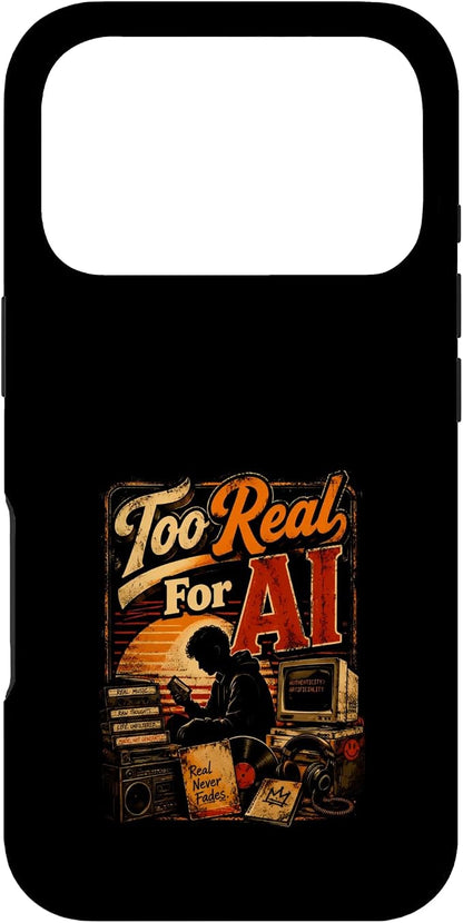 Too Real for AI - Authentic Music Lovers Case for iPhone 17 Pro