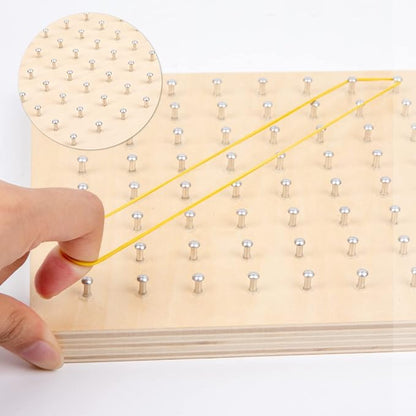 Wooden Geoboard Path Planning Educational Toy for Kids 5+ | Help children foster Spatial Reasoning, Symmetry Awareness, Fine Motor Skills