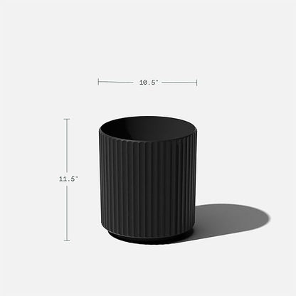 Veradek Demi Series Round Planter for Porch, Patio, Backyard | Durable Plastic-Stone Composite Material | Modern Décor for Tall Plants, Flowers