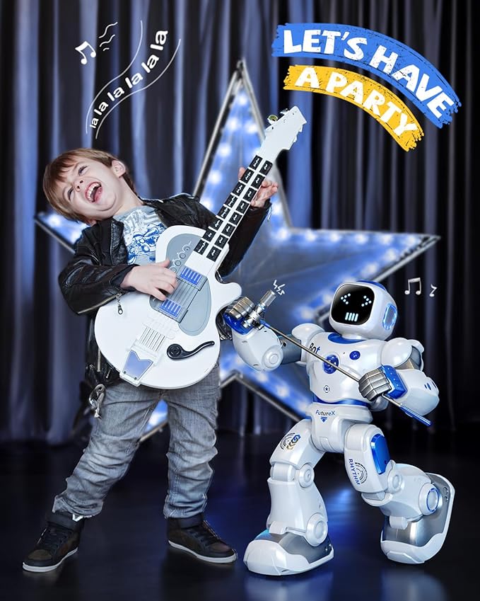 Ruko 1088 Smart Robot Toy for Kids, Large Programmable Interactive Gift | Support Remote Control & App Control & Voice Command, Birthday Gift for Boys & Girls Ages 4 5 6 7 8 9, Blue