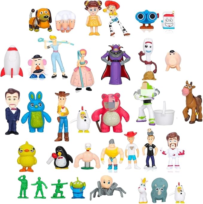 NLIEOPDA 36 Pack Anime Figurines Set - Woody Doll, Buzz Lightyear Toy, PVC Figures