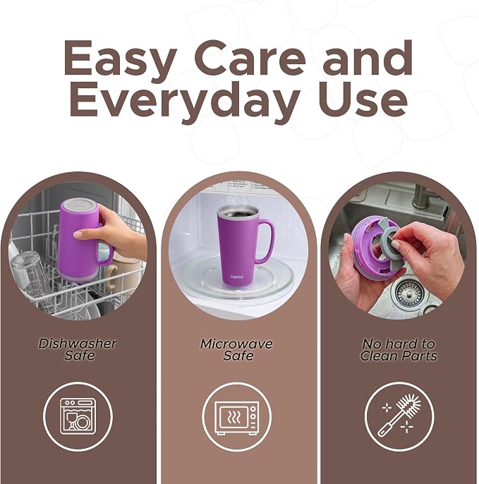 Copco Cone Desk Mug 16 Oz - Purple/Brown, Set of 2