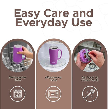 Copco Cone Desk Mug 16 Oz - Purple/Brown, Set of 2