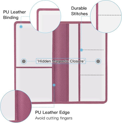 Valardoh Premium Car Registration and Insurance Card Holder, Car Document Holder for Cards, Driver License & other Essential Documents (Purple)