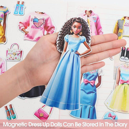 PainZieteg Magnetic Dress Up Dolls, Magnetic Princess Dress Up Paper Dolls, Magnetic Dress Up Dolls for Girls Ages 4-10 Learning Created Imagine Set Birthday Gift (May)