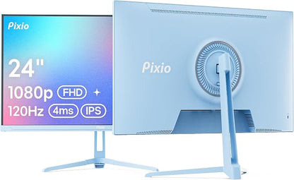 Pixio PX246 Wave Blue 24 inch 120Hz Refresh Rate FHD 1080p Resolution IPS Panel 4ms GTG Response Time Gaming Monitor with Adaptive Sync