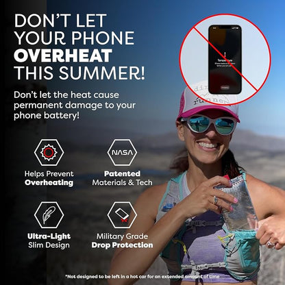 PHOOZY Apollo Thermal Phone Case | Insulated Phone Pouch Extends Battery Life 3X | Heat Resistant Drop Protection | Military Grade Water Resistant | Large | Silver