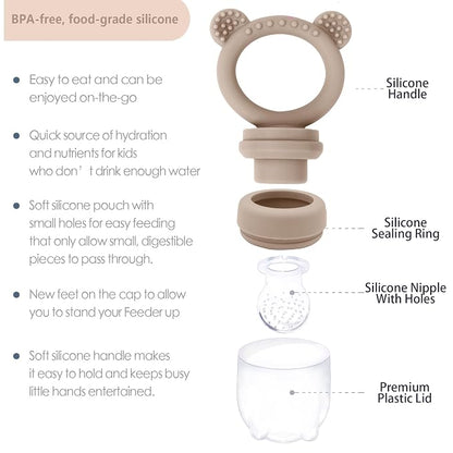 BIGSPINACH Frozen Breastmilk Teether & Baby Food Feeder Tray - Teething and Feeding