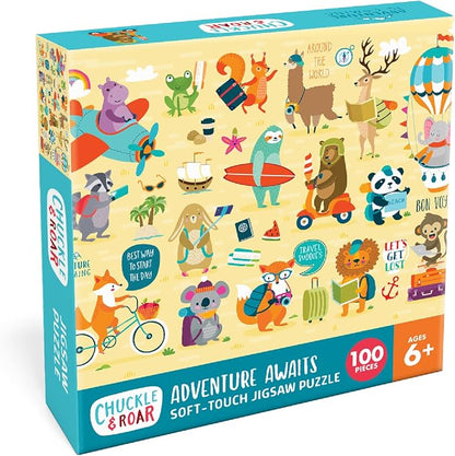 Chuckle & Roar Adventure Awaits 100-Piece Jigsaw Puzzle - 11 x 15 in - Screen-Free Play Puzzles for Kids - Fine Motor Skill Development 100-Piece Set for Kids
