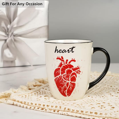 Ceramic Color Changing Mug Birthday Gifts for Men Women Heat Changing Coffee Mug Cup with Heart 16 oz