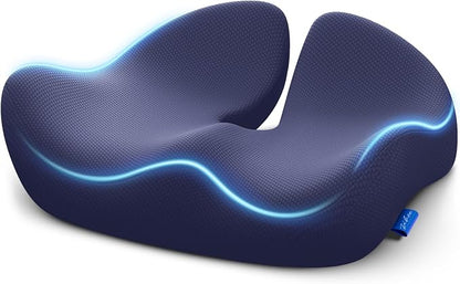 ZIKEE Pioneering Seat Cushion for Pressure Relief, Ergonomic Office Chair Cushion for Sciatica, Back, Hemorrhoids & Tailbone Pain Relief, High-Density Memory Foam Car Seat Cushion with Anti-Slip Base