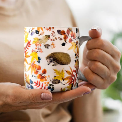 Maison d' Hermine Coffee Mug with Handles Tea Cups (12 Ounce, Pack of 2) | Fine Bone China Coffee Mugs for Hot Beverages Cappuccino Latte Home Restaurant Hotel Spring Summer -Sous-Bois