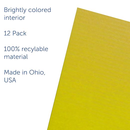 Flipside Products 18”x 48” Yellow Study Carrel, Privacy Boards, Student Privacy and Focus Booth for The Classroom, Desk Divider Cubby for Tests, Made in USA - 12 Pack