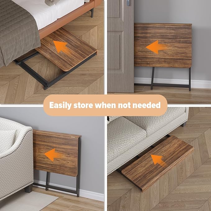 WOHOMO Folding Desk, 47.2" Foldable Computer Table for Small Spaces, Walnut | Easy Assembly and Fold, Sturdy Home office desks for Study Bedroom Dorm Space Saving Writing Work Apartment
