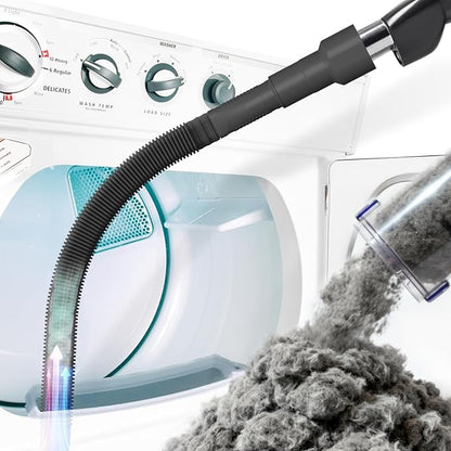 Holikme Dryer Vent Cleaner Kit – Black Lint Vacuum Attachment | Dryer Vent Vacuum Hose Replacement Parts Reach Deep Inside Vents - Remove Hidden Lint, Speed Drying & Reduce Fire Risk