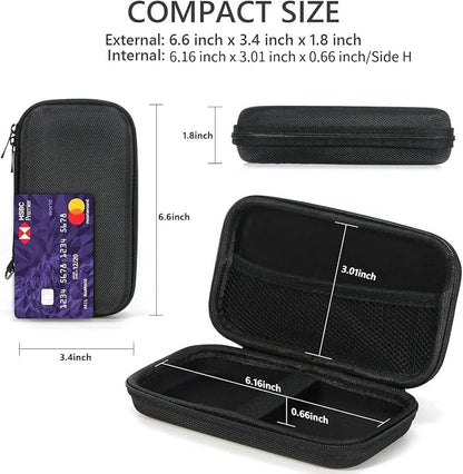 Portable Protection Hard EVA Case for External Battery, Cell Phone, GPS, Hard Drive, USB/Charging Cable, Small Carrying Bag Mesh Inner Pocket, Zipper Enclosure, Universal Travel Pouch Bag