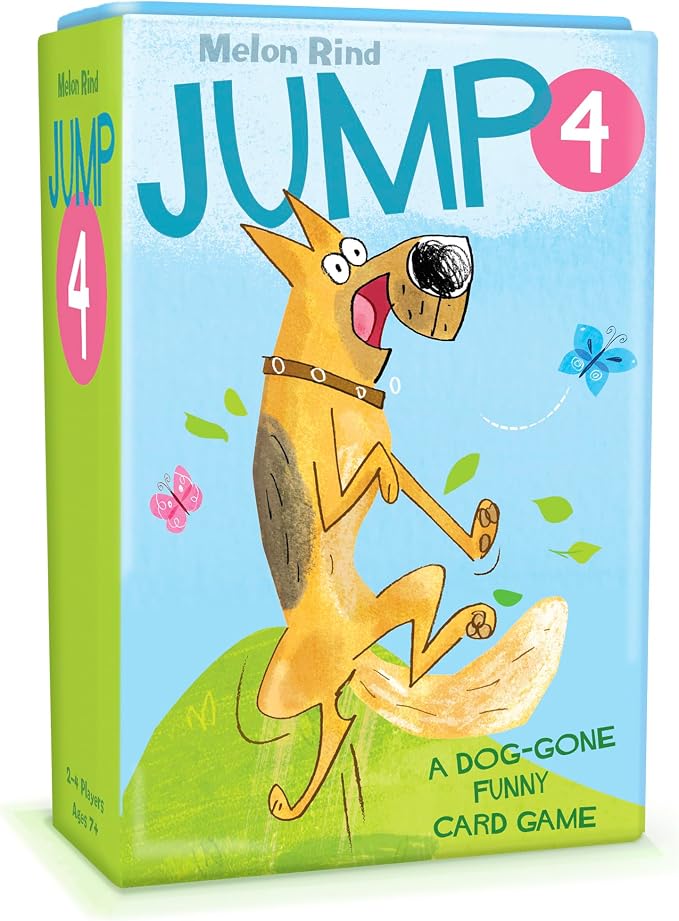 Melon Rind Jump 4, Math Game for Kids Learning Multiples of 4, Lively Puppy Themed Card Game, a Fun Math Activity for Boosting Confidence, Quick and Easy Screenless Fun, Ages 7+