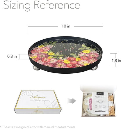 Auraeve All-in-One Resin Tray Craft Kit for Adults, Beige-Basic, 9.8" | 55Pcs Real Flowers, 10OZ Epoxy Resin, Metal Tray, Gift for Craft Lovers, Trinket Organizer, Décor