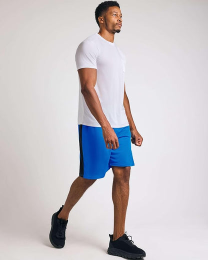 5 Pack Men's Mesh Shorts Athletic Basketball Sports Gym Workout Pockets | Cooling Moisture-Wicking, 9", Long, Quick-Dry, Breathable, Elastic Drawstring Waistband. Running, Exercise, Soccer, Training.