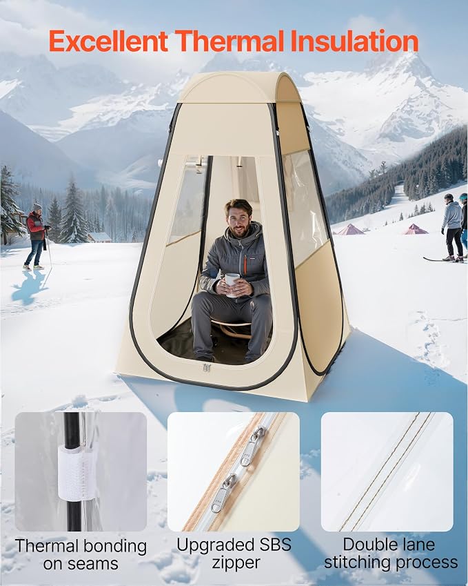 VEVOR Pop up Sports Tent, 8 Sizes Optional Clear Bubble Tent for 1-6 Person, Waterproof Outdoor Pod with Floor Mat & Top Cover, Garden Igloo Dome Tents Camping Shelter for Sports Watching